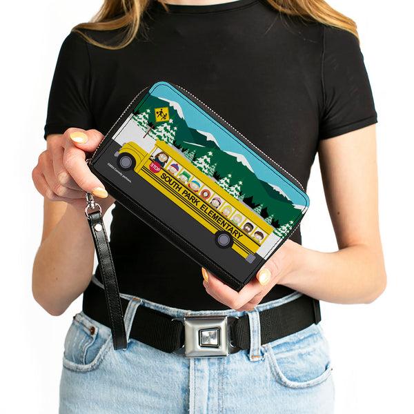 Buckle-Down PU Zip Around Wallet Rectangle - SOUTH PARK ELEMENTARY School Bus Character Group Scene