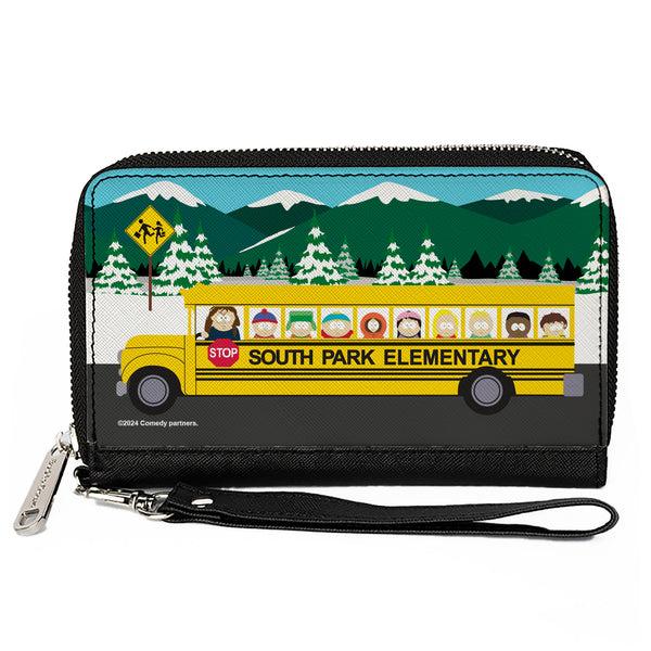 Buckle-Down PU Zip Around Wallet Rectangle - SOUTH PARK ELEMENTARY School Bus Character Group Scene
