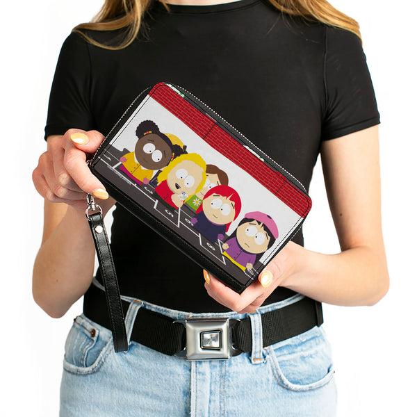 Buckle-Down PU Zip Around Wallet Rectangle - South Park Girls Deep Learning Hopscotch Group Scene