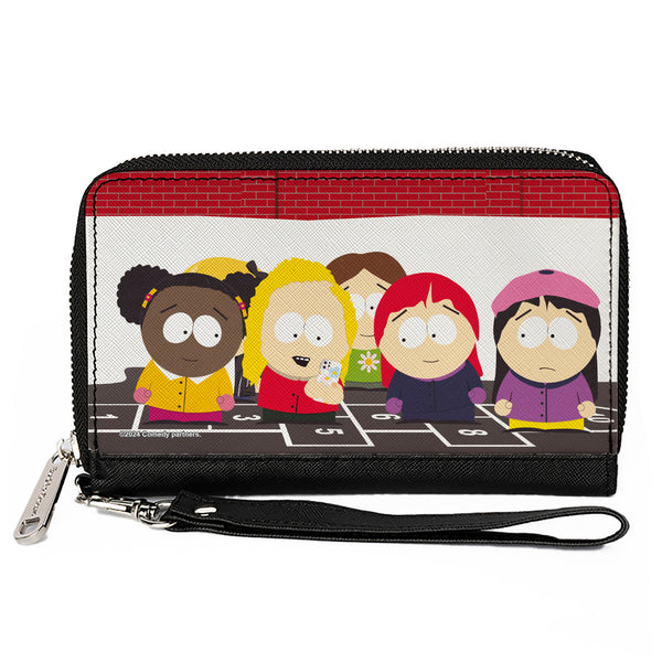 Buckle-Down PU Zip Around Wallet Rectangle - South Park Girls Deep Learning Hopscotch Group Scene