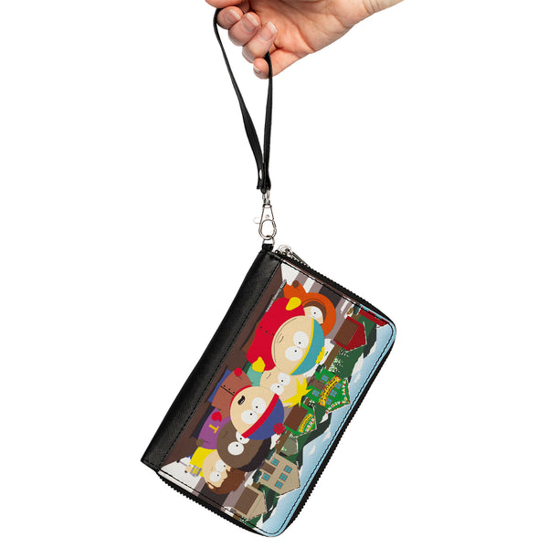 Buckle-Down PU Zip Around Wallet Rectangle - South Park Privacy Tour Boys Group Scene
