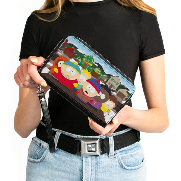 Buckle-Down PU Zip Around Wallet Rectangle - South Park Privacy Tour Boys Group Scene