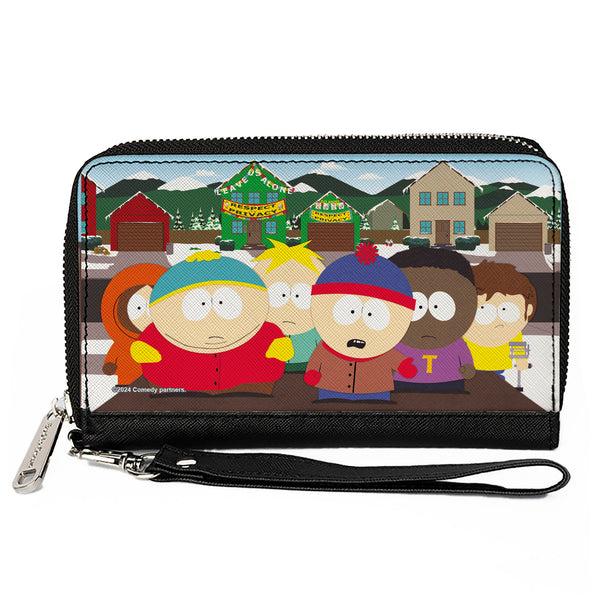 Buckle-Down PU Zip Around Wallet Rectangle - South Park Privacy Tour Boys Group Scene