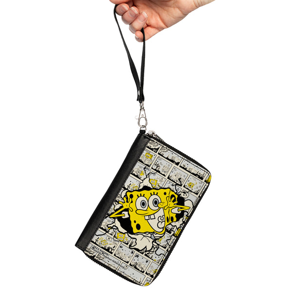 Buckle-Down PU Zip Around Wallet Rectangle - SpongeBob Breakthrough Scene Blocks