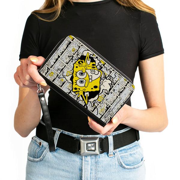 Buckle-Down PU Zip Around Wallet Rectangle - SpongeBob Breakthrough Scene Blocks