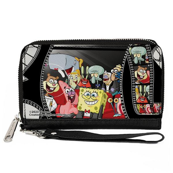 Buckle-Down PU Zip Around Wallet Rectangle - SpongeBob Group on Red Carpet Film Strip