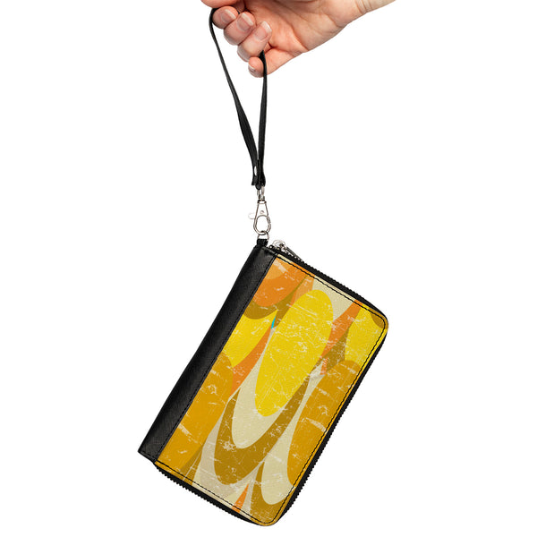 Buckle-Down PU Zip Around Wallet Rectangle - Spots Stacked Weathered Yellows/Browns
