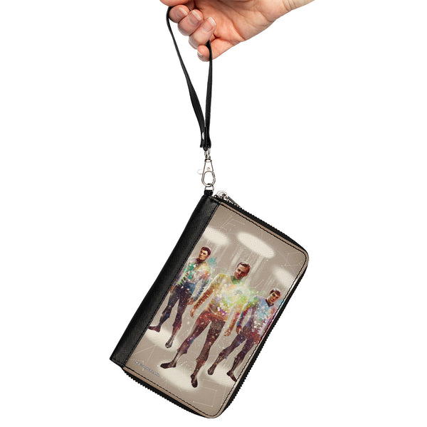 Buckle-Down PU Zip Around Wallet Rectangle - Star Trek Crew Trio Beam Transporter Pose