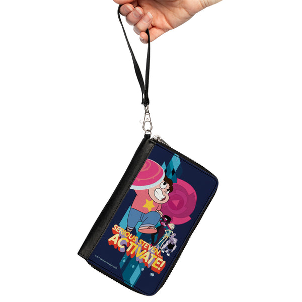 Buckle-Down PU Zip Around Wallet Rectangle - Steven Universe SERIOUS STEVEN…ACTIVATE Group Pose Blues