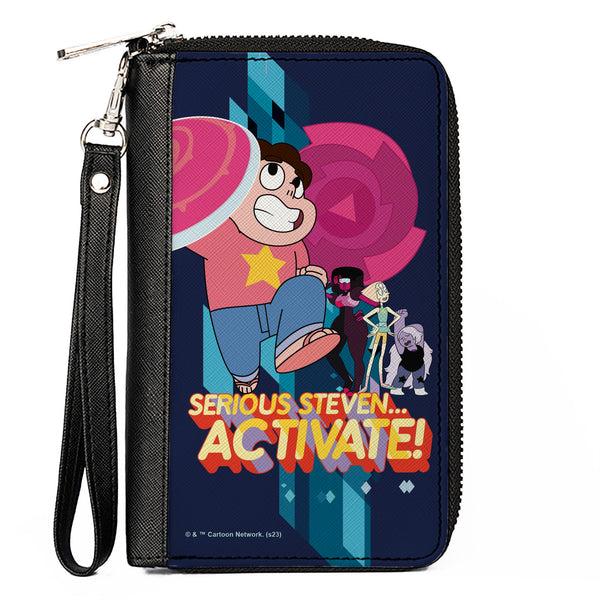 Buckle-Down PU Zip Around Wallet Rectangle - Steven Universe SERIOUS STEVEN…ACTIVATE Group Pose Blues