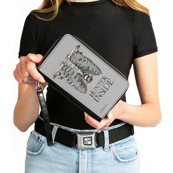 Buckle-Down PU Zip Around Wallet Rectangle - Supernatural HUNTER INSIDE Rib Cage Poster