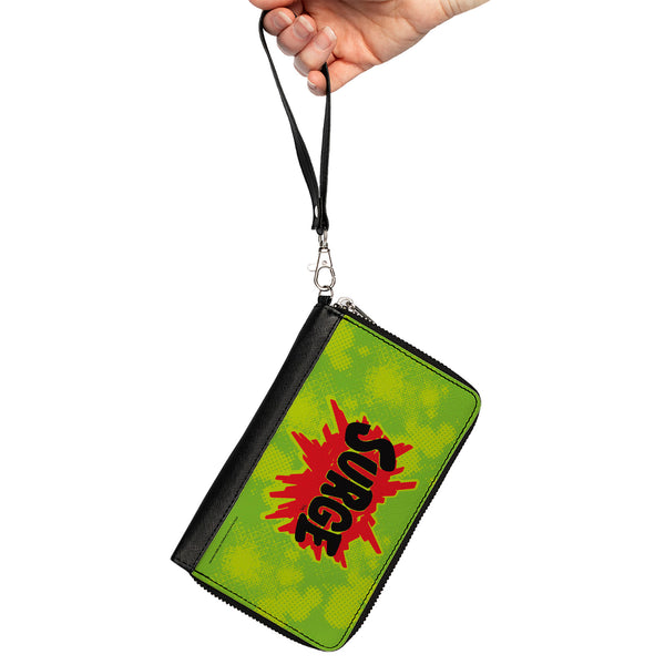 Buckle-Down PU Zip Around Wallet Rectangle - SURGE Logo Yellow/Red/Black