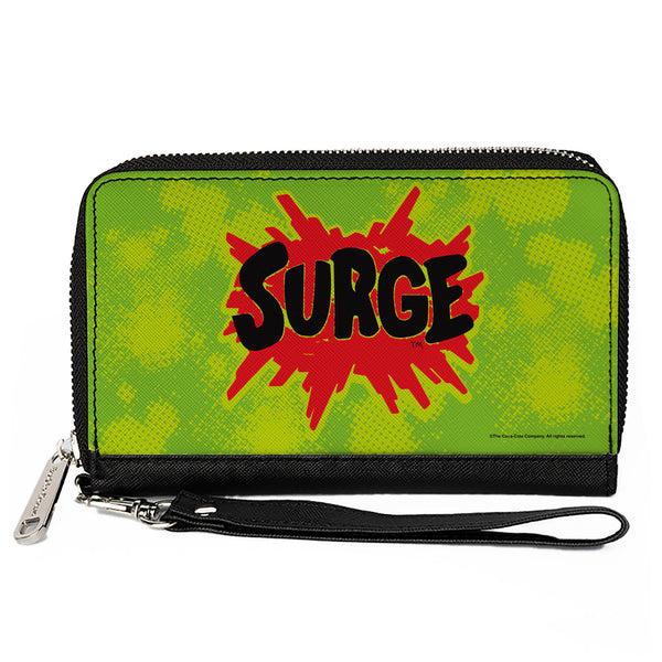 Buckle-Down PU Zip Around Wallet Rectangle - SURGE Logo Yellow/Red/Black