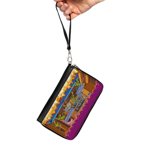 Buckle-Down PU Zip Around Wallet Rectangle - Teenage Mutant Ninja Turtles Battle Rocksteady Arcade Scene