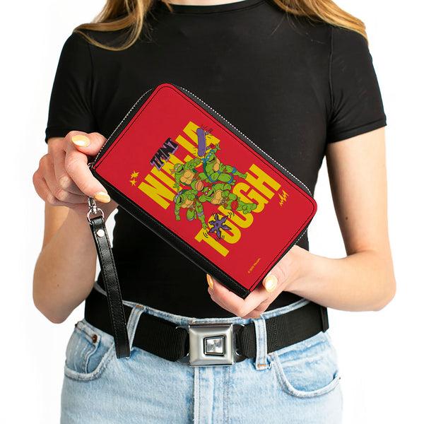 Buckle-Down PU Zip Around Wallet Rectangle - Teenage Mutant Ninja Turtles NINJA TOUGH Group Pose Red/Yellow