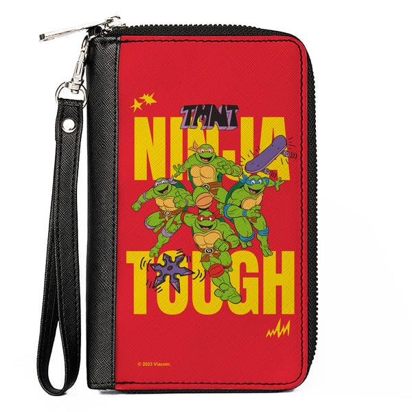 Buckle-Down PU Zip Around Wallet Rectangle - Teenage Mutant Ninja Turtles NINJA TOUGH Group Pose Red/Yellow