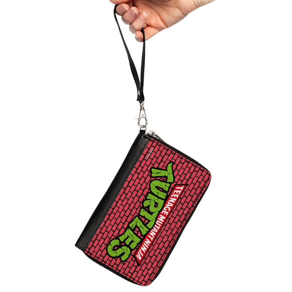 Buckle-Down PU Zip Around Wallet Rectangle - TEENAGE MUTANT NINJA TURTLES Brick Title Logo