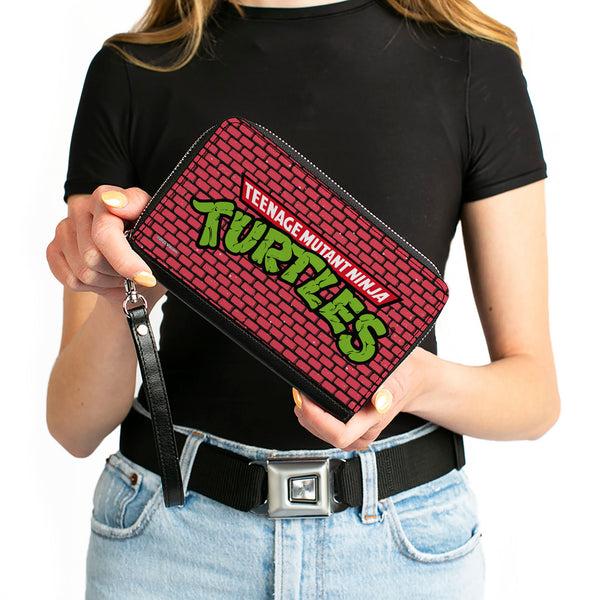 Buckle-Down PU Zip Around Wallet Rectangle - TEENAGE MUTANT NINJA TURTLES Brick Title Logo