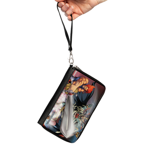 Buckle-Down PU Zip Around Wallet Rectangle - ThunderCats Lion-O And Mumm-Ra Sword Of Omens Pose