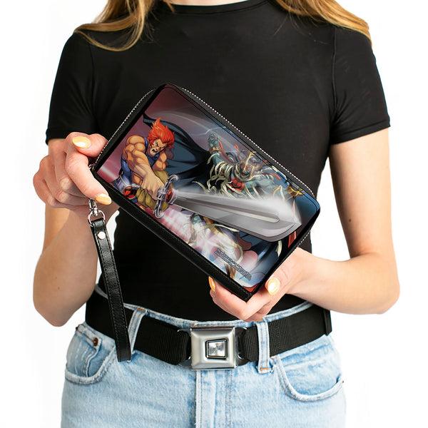 Buckle-Down PU Zip Around Wallet Rectangle - ThunderCats Lion-O And Mumm-Ra Sword Of Omens Pose