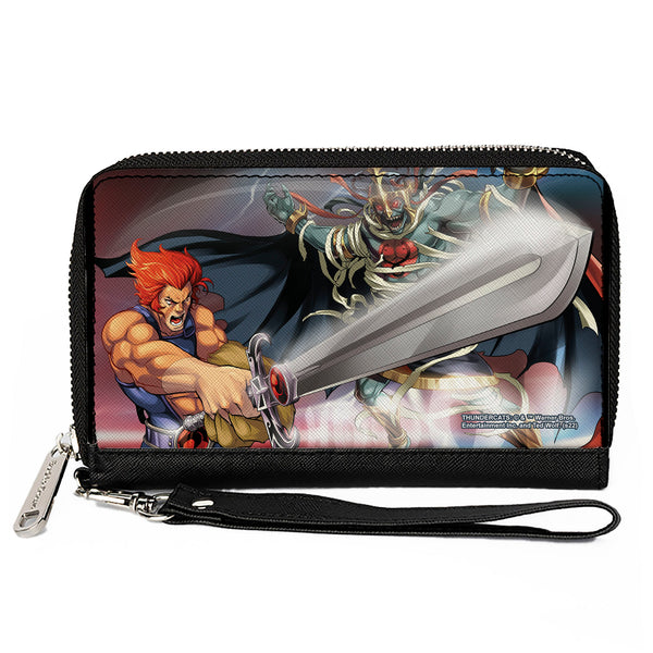 Buckle-Down PU Zip Around Wallet Rectangle - ThunderCats Lion-O and Mumm-Ra Sword of Omens Pose