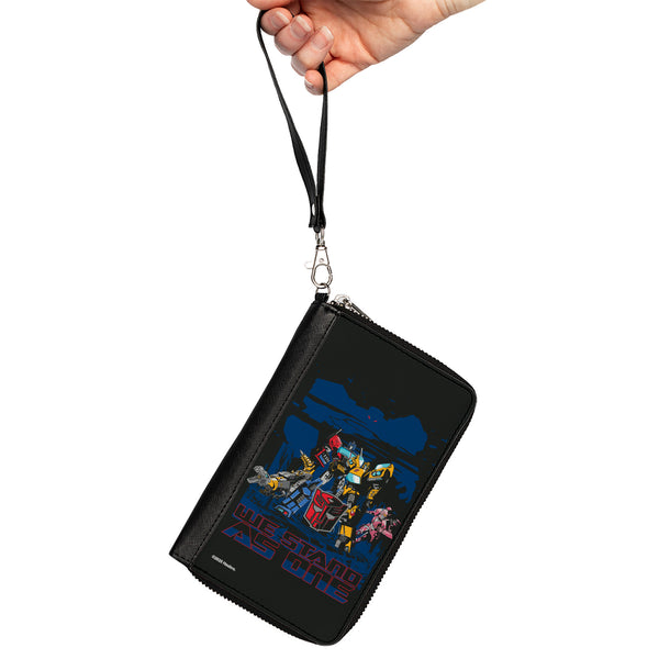 Buckle-Down PU Zip Around Wallet Rectangle - Transformers Autobots WE STAND AS ONE Group Pose Black/Blue/Red