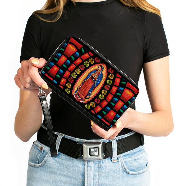 Buckle-Down PU Zip Around Wallet Rectangle - Virgen De Guadalupe