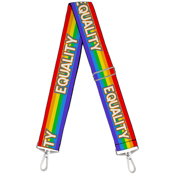 Buckle-Down Purse Strap - EQUALITY Stripe Rainbow White