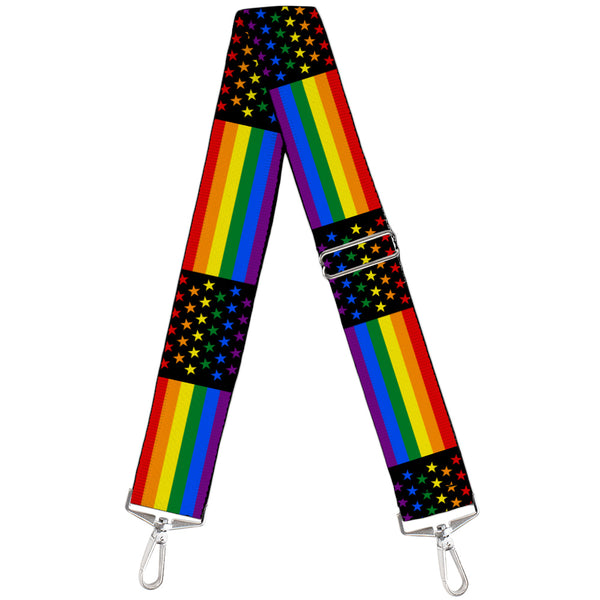 Buckle-Down Purse Strap - Flag American Pride Rainbow Black
