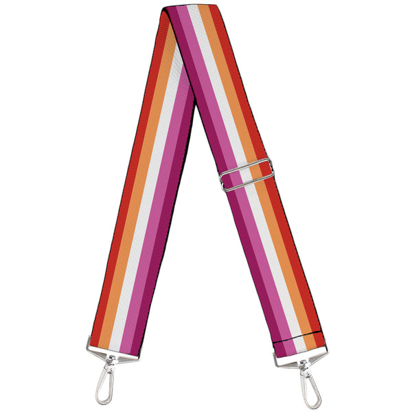Buckle-Down Purse Strap - Flag Lesbian Five Stripe Oranges White Pinks