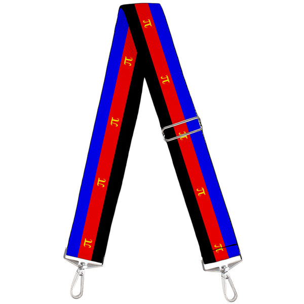 Buckle-Down Purse Strap - Flag Polyamorous Pi Symbol Blue Red Black Yellow