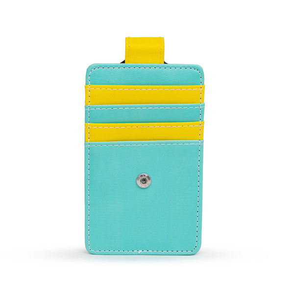 Buckle-Down Scooby Doo Wallet Character Wallet ID Card Holder Scooby Doo SD Dog Tag Aqua Blue Yellow Vegan Leather