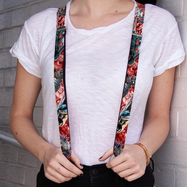 Buckle-Down Suspenders - 1.0" - 5-Suicide Squad Villains Group Reds
