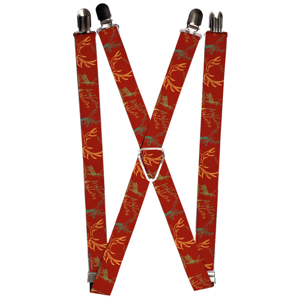 Buckle-Down Suspenders - 1.0" - Antlers Brown/Turquoise/Gold