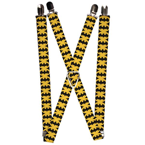 Buckle-Down Suspenders - 1.0" - Bat Signal-5 Black Yellow Black