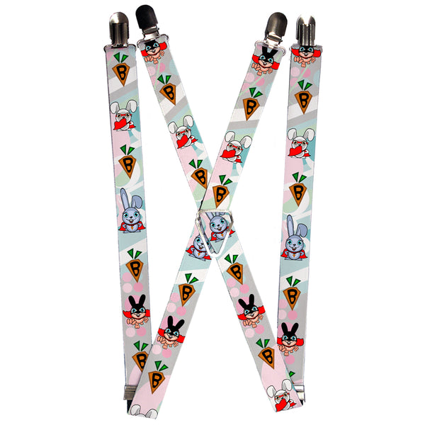 Buckle-Down Suspenders - 1.0" - Bunny Superhero Multi Pastel