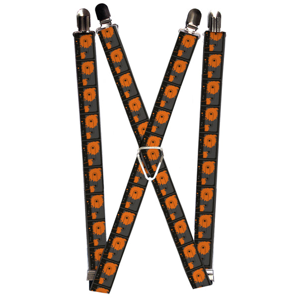 Buckle-Down Suspenders - 1.0" - Cassette Splatter Gray/Orange
