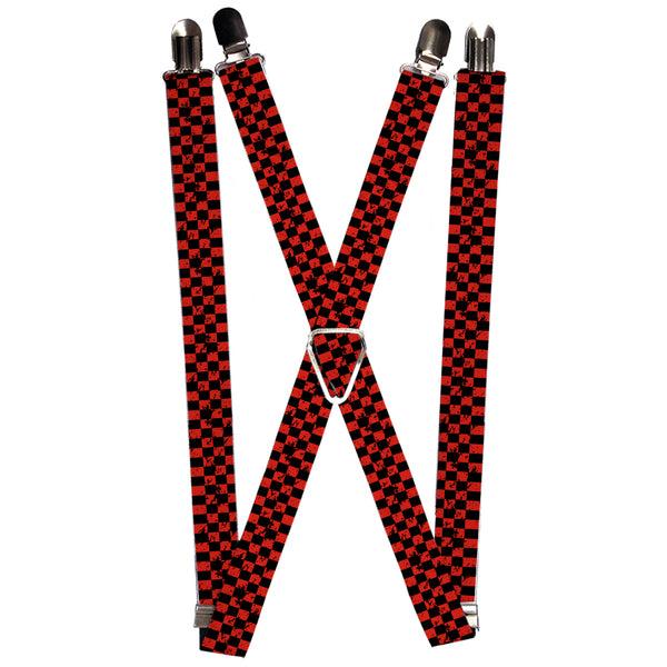 Buckle-Down Suspenders - 1.0" - Checker Weathered Black/Red