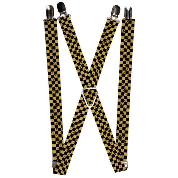 Buckle-Down Suspenders - 1.0" - Checker Weathered Black/Yellow