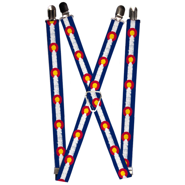 Buckle-Down Suspenders - 1.0" - Colorado Flags2 Repeat Weathered