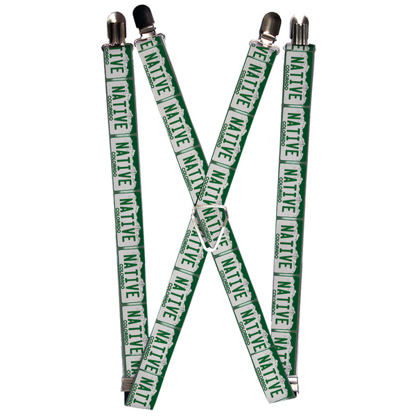 Buckle-Down Suspenders - 1.0" - Colorado License Plate NATIVE