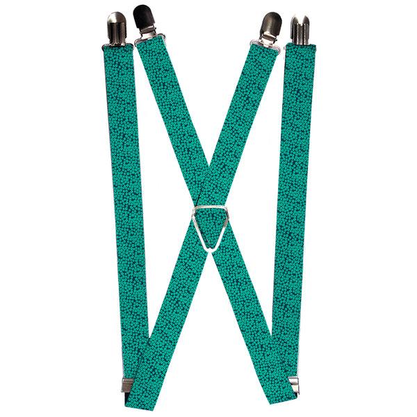 Buckle-Down Suspenders - 1.0" - Ditsy Floral Teal/Light Teal/Teal