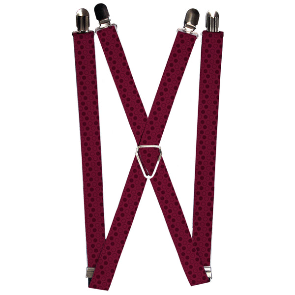 Buckle-Down Suspenders - 1.0" - Dots Solid/Outline Maroon