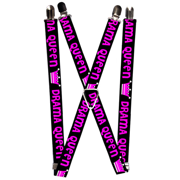 Buckle-Down Suspenders - 1.0" - DRAMA QUEEN Black/Fuchsia