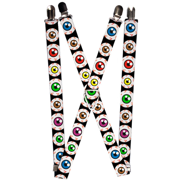 Buckle-Down Suspenders - 1.0" - Eyeballs Black/Multi Color