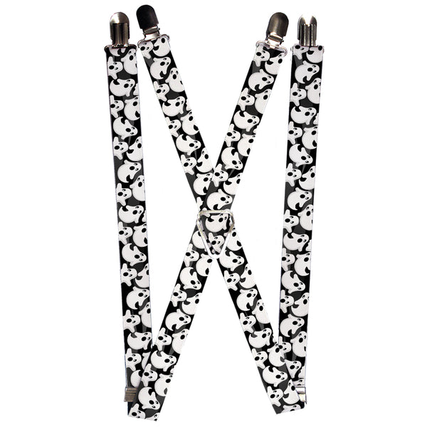 Buckle-Down Suspenders - 1.0" - Ghosts Scattered Black/White