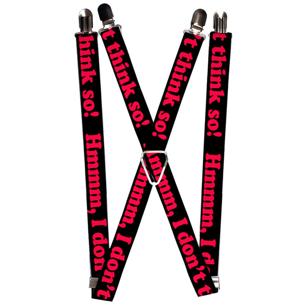 Buckle-Down Suspenders - 1.0" - HMMM I DON'T THINK SO Black/Pink