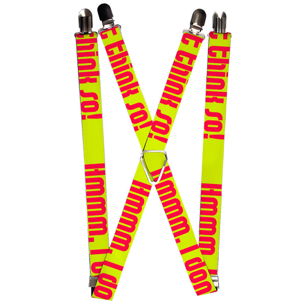 Buckle-Down Suspenders - 1.0" - HMMM I DON'T THINK SO Yellow/Pink