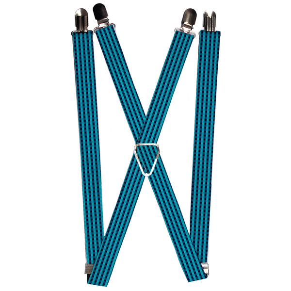 Buckle-Down Suspenders - 1.0" - Mini Buffalo Plaid Navy/Blue