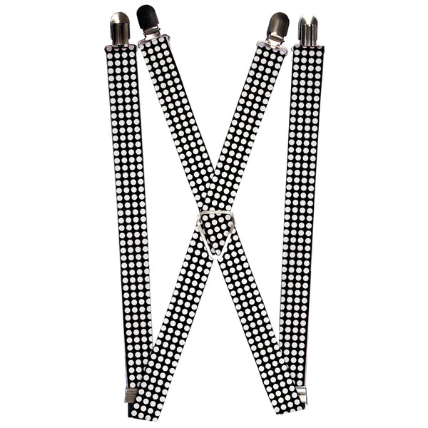Buckle-Down Suspenders - 1.0" - Mini Polka Dots Black/White